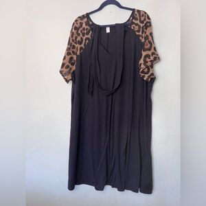 Leopard Print Casual Midi